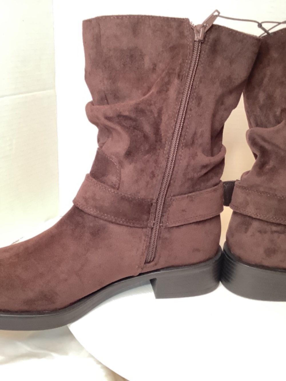 NWT No Boundaries suede Brown Moto Calf Boots - Picture 9 of 17